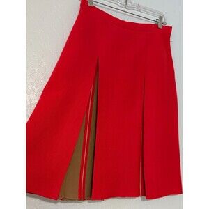 Vintage St Andrew’s 100% Zephyr Wool Kick Pleat Double Knit A-Line Skirt 14